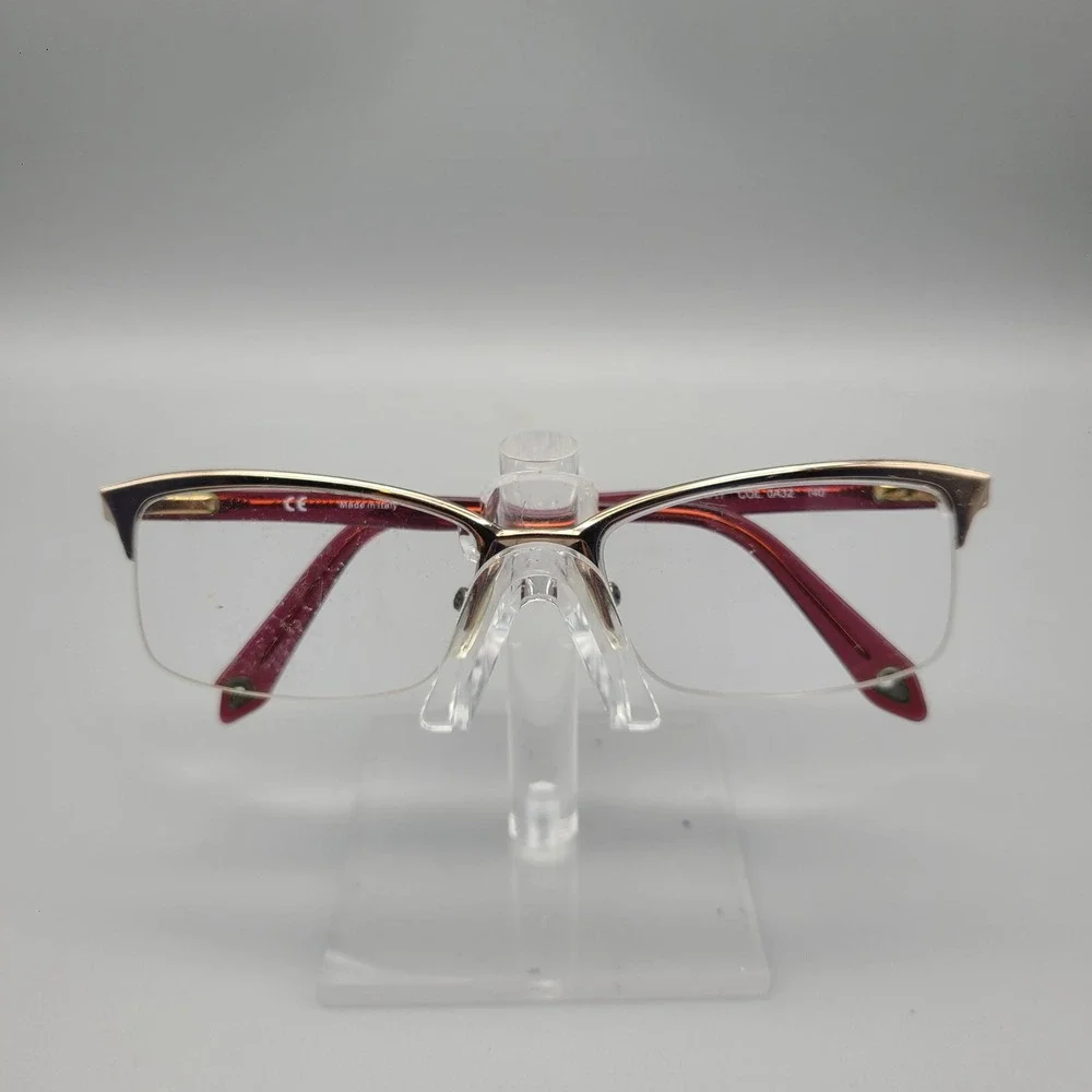 Givenchy VGV A25 Burgundy Gold Semi Rimless Eyeglass Frames 54-17-140 Italy